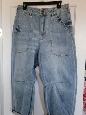 Pilcro For Anthropology Blue Denim Jeans with Red Waist Label